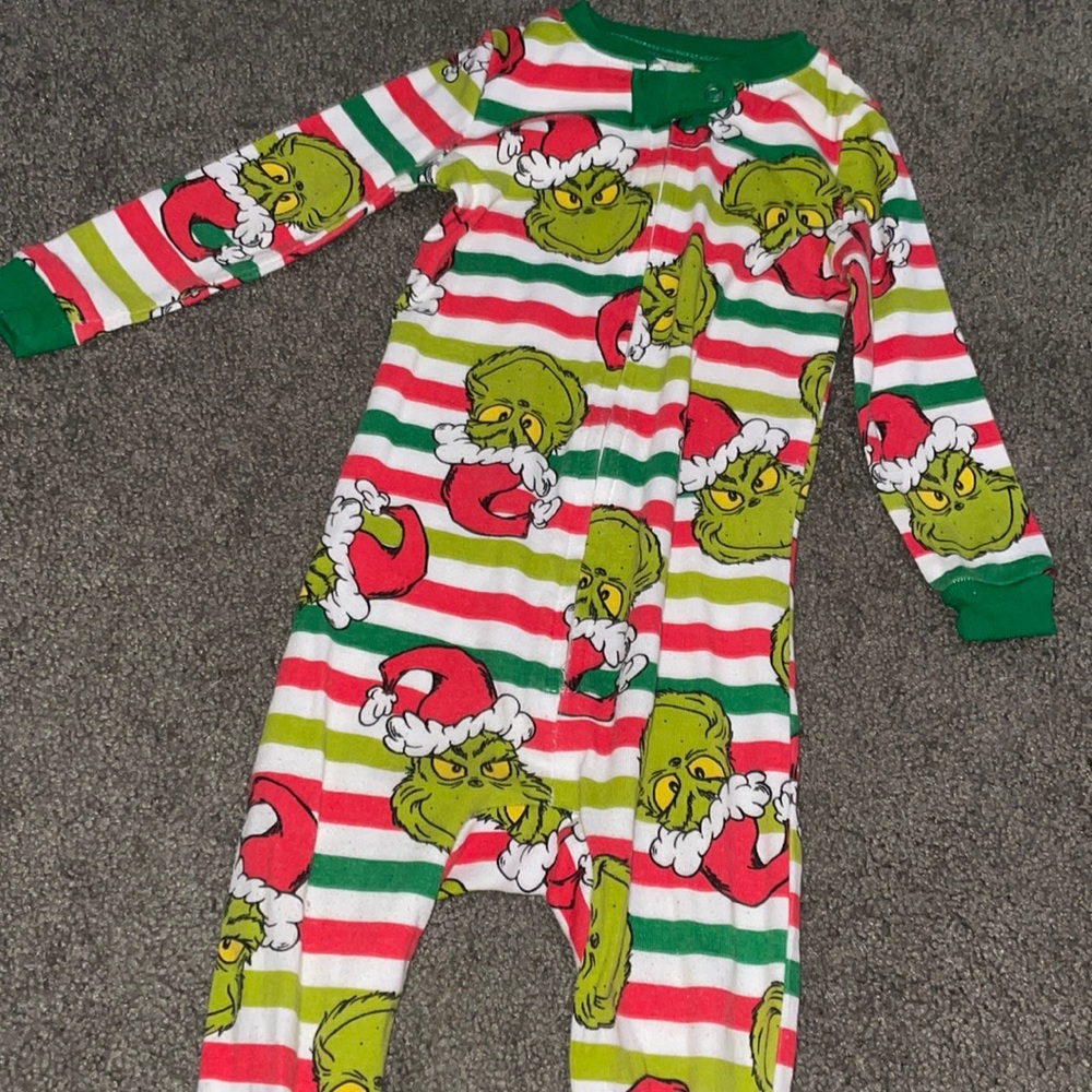 Christmas Grinch footed pjs